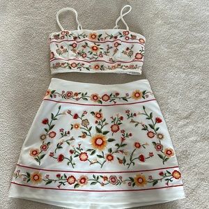Adorable two-piece tube top and skirt